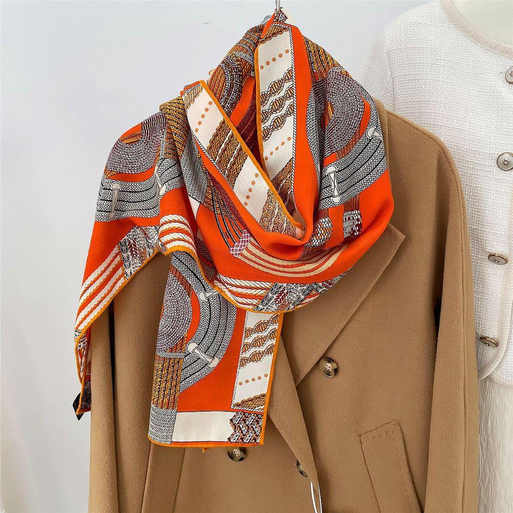 Herringbone Velvet Scarf: Winter, Versatile, Thickened, Hand-Rolled Edges, Small & Long