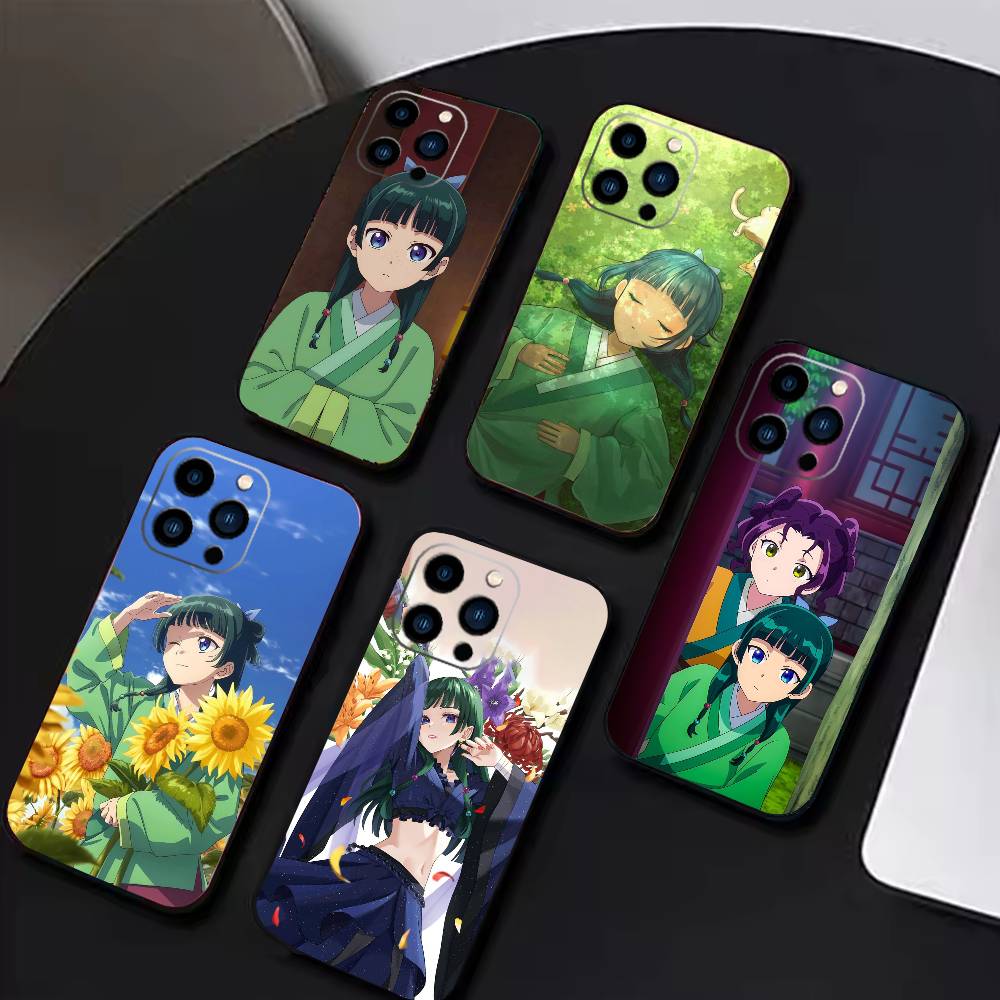 Custodia per Telefono Anime Apothecary Diaries Maomao Per iPhone 17 16 15 14 13 12 Max Plus Cover Nera in Silicone