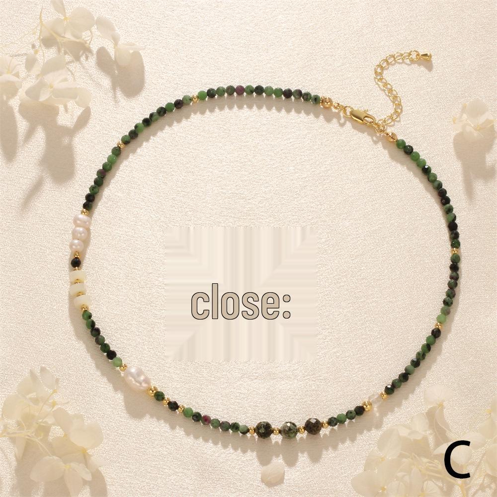 Handcrafted French Design Agate and Freshwater Pearl Necklace