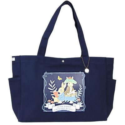 PETER RABBIT™ Canvas Tote Bag, Shoulder Strap, Horizontal, Fits A4 Size, 2504-0644, Navy