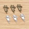 15pcs Cute Small Tiger Cat Charms Pendant 20x12mm Alloy Metal DIY Jewelry Making Accessories Findings for Necklace Earrings