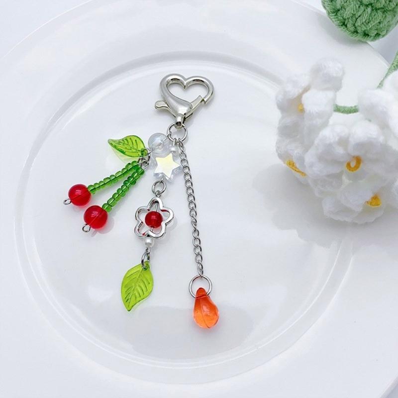 Fashion Star Bowknot Butterfly Hanging Pendant Sweet Phone Strap Bag Decoration Portable Hanging Lanyard for Girls Women