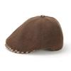 Artistic Japanese Retro Brown Newsboy Cap for Women with Large Head Circumference; Versatile, Face-Slimming, Trendy Wear.