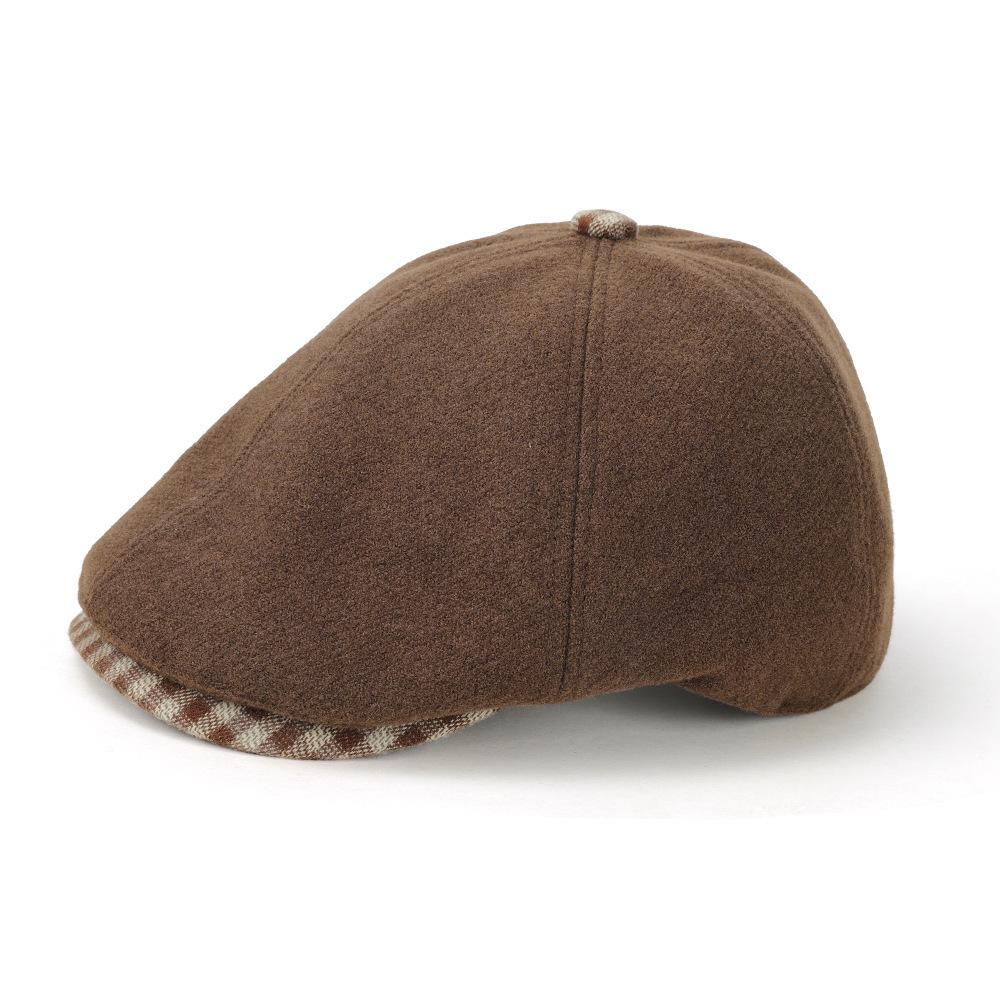 Artistic Japanese Retro Brown Newsboy Cap for Women with Large Head Circumference; Versatile, Face-Slimming, Trendy Wear.