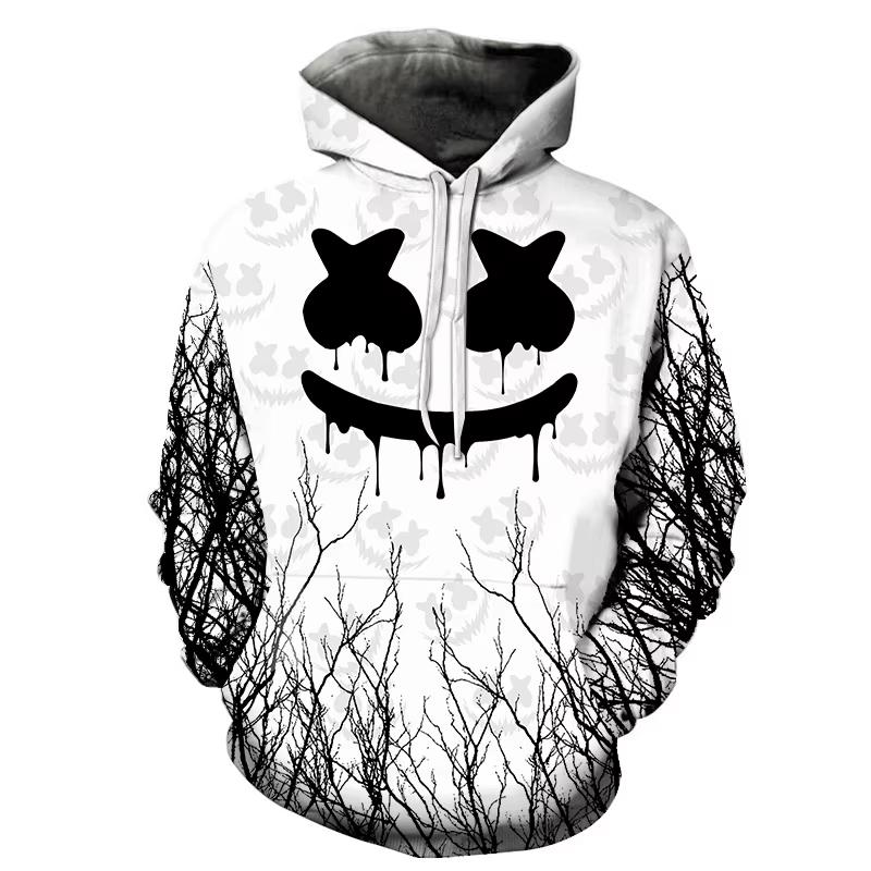 Funny Mens Halloween Smiling Face Hoodie 3d Print Men Hooded Sweatshirt Men's Clothing Men Oversized Sweatshirts Hoodie