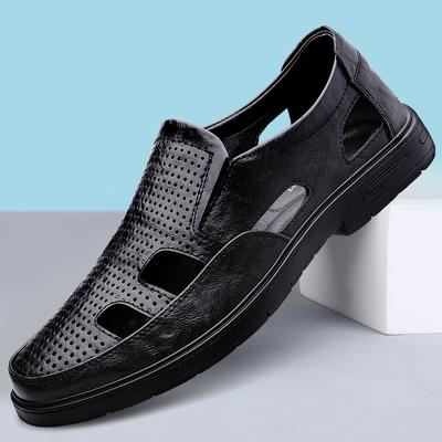 Mode Qualität Leder Slipper Herren Freizeitsandalen Sommer Outdoor Sport Herren Sandalen Hausschuhe Strandschuhe Täglicher Weg zur Arbeit Herren Sandalias