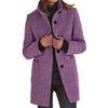 Women Wool Coat Winter Stand Collar Retro European American Fashion Autumn Coat with Lining