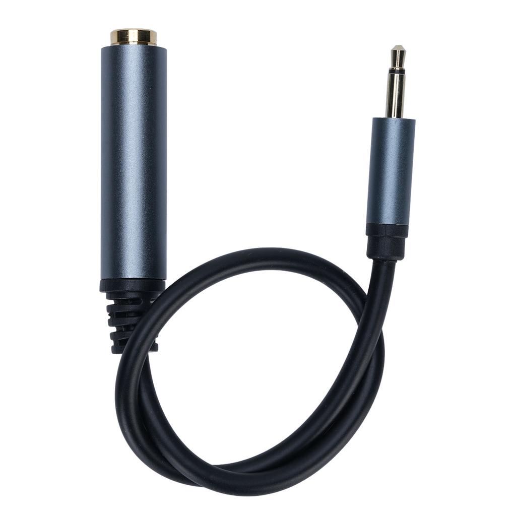6.35mm Female Jack to 3.5mm Male Sound Cable Single Channel Headphone Extension Cord for Smartphones Tablets Microphones