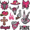 Rose Red Western Wind Embroidery Cloth Sticker Denim Patch Sticker Greet Material Cross Embroidery Chapter Pistol Ironing