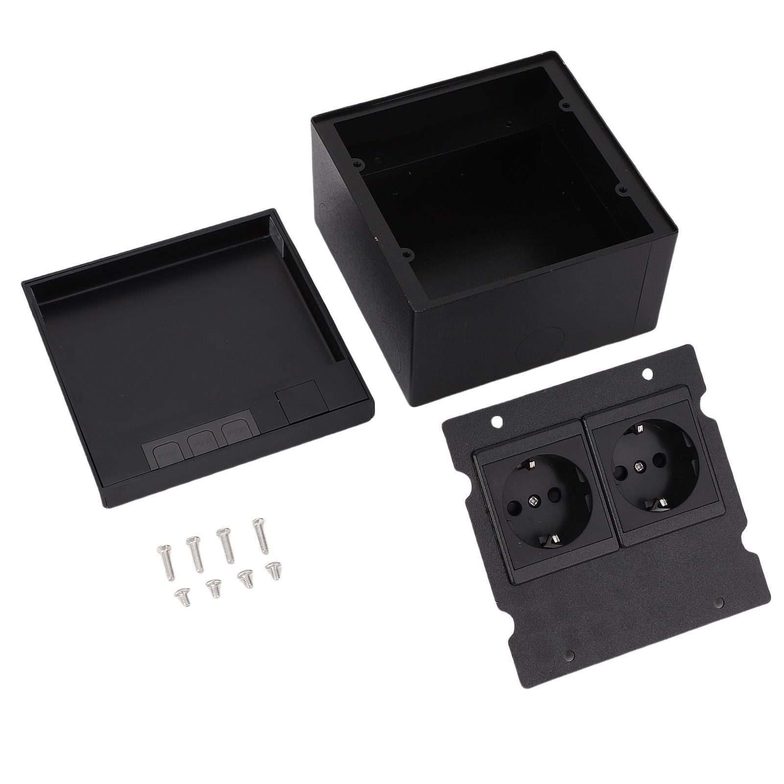 Cmperipheral Recessed Floor Socket Box Kit 16A 4000W 2 Receptacles Recessed Floor Electrical Outlet With Flip Lid