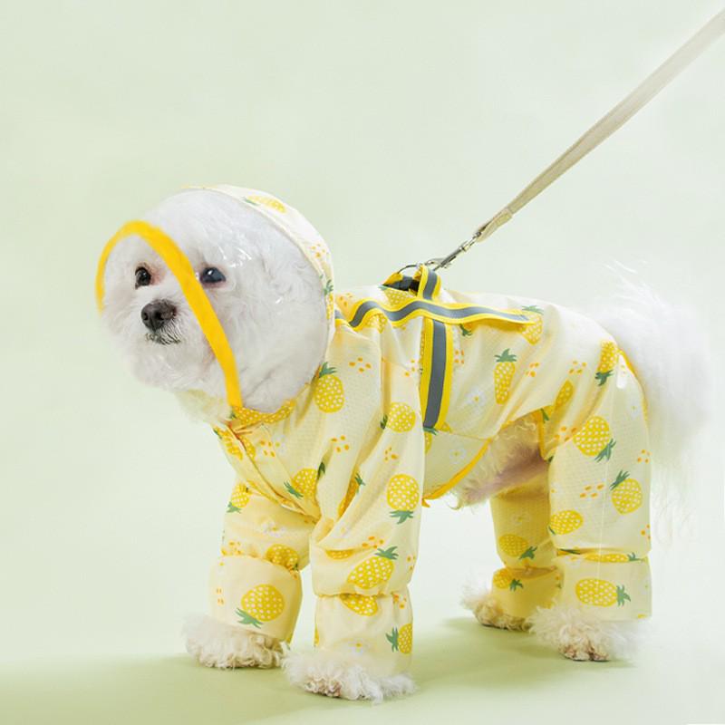 Bichon Frise Dog Raincoat: Full-Coverage, Waterproof, Four-Legged with Tail-Connected Design for Medium and Small Dogs