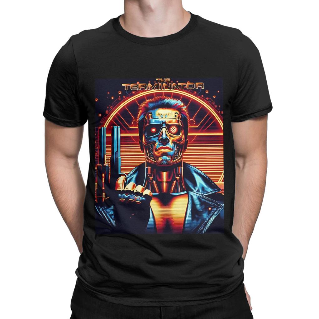 tTerminator Modern Art Novelty Graphic 100% Cotton T-Shirt The tTerminator Tops Tees For Men