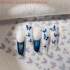 3D Blau Grün Schmetterling Nagelkunst Aufkleber Nagelkunst Dekoration DIY Selbstklebender Nagelaufkleber Nagelkunst Zubehör Maniküre Werkzeug