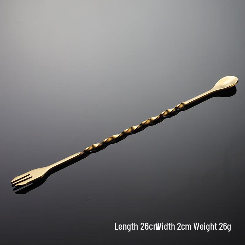 Qianxing 410 Stainless Steel Twisted Cocktail Stirring Spoons with Fork