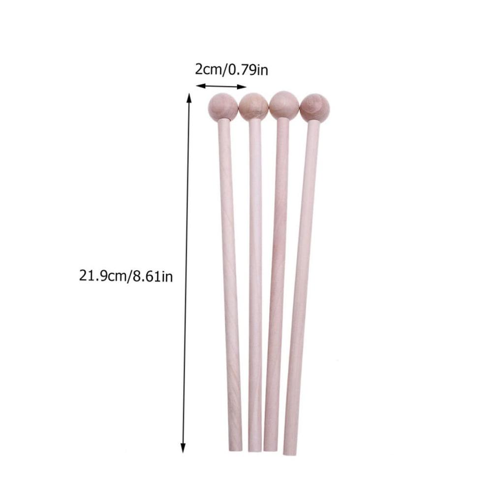 Toyvian Mallet Slagverkspinner, Xylofon Trommestikker, Tre Trommestikker, Slaginstrument Mallets for Klokkespill, Bjeller og Bjeller (20 stykker)