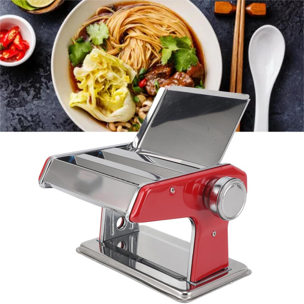 Pasta Maker Machine Stainless Steel Multifunctional Adjustable Thickness Settings Manual Roller Noodles Maker for Home Cooking