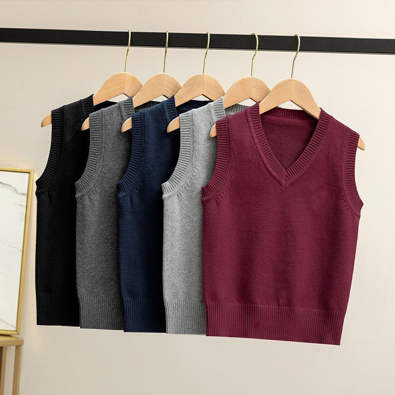 Children's Knitted Vest: British Academy Style for School, Autumn/Winter