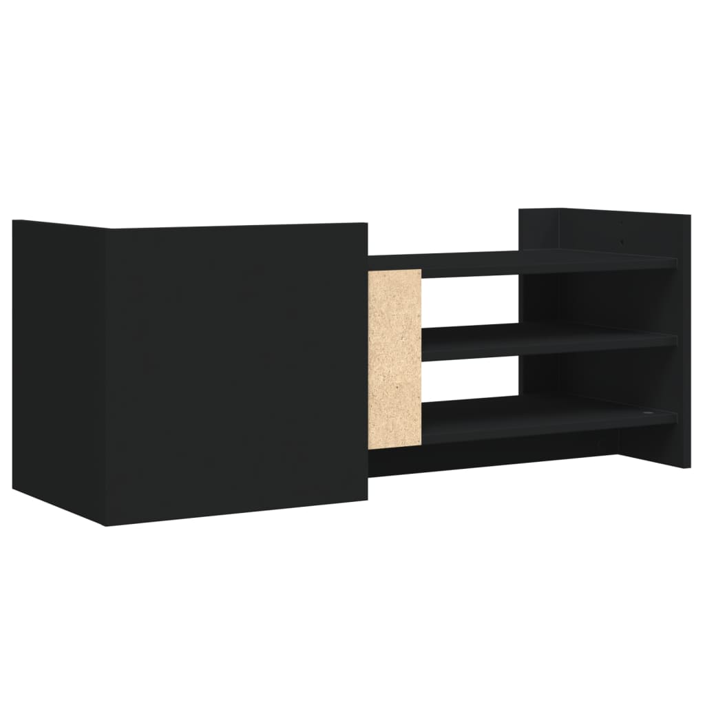 Vidaxl Szafka Pod Tv, Czarna, 100X35X40 Cm, Materiał Drewnopochodny