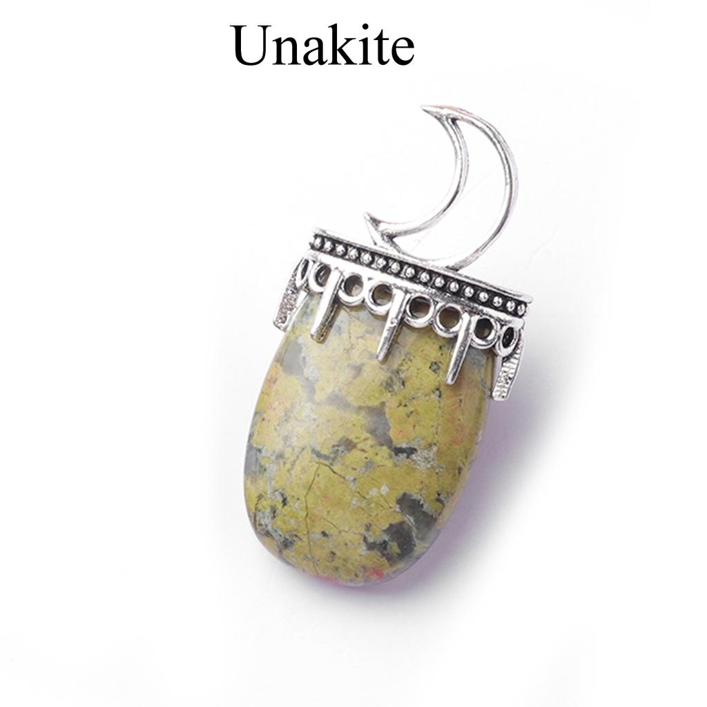 1Pc, Energy Natural Stone Moon Sun Pendant, Bohemian Style Reiki Healing Crystal Gemstone Charms for DIY Necklace Accessories, Creative Jewelry Making