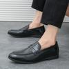 Fashion Designer New British Men's Pointed Slip On Patent Leather Shoes Male Penny Loafter Moccasins Wedding Prom Homecoming Footwear