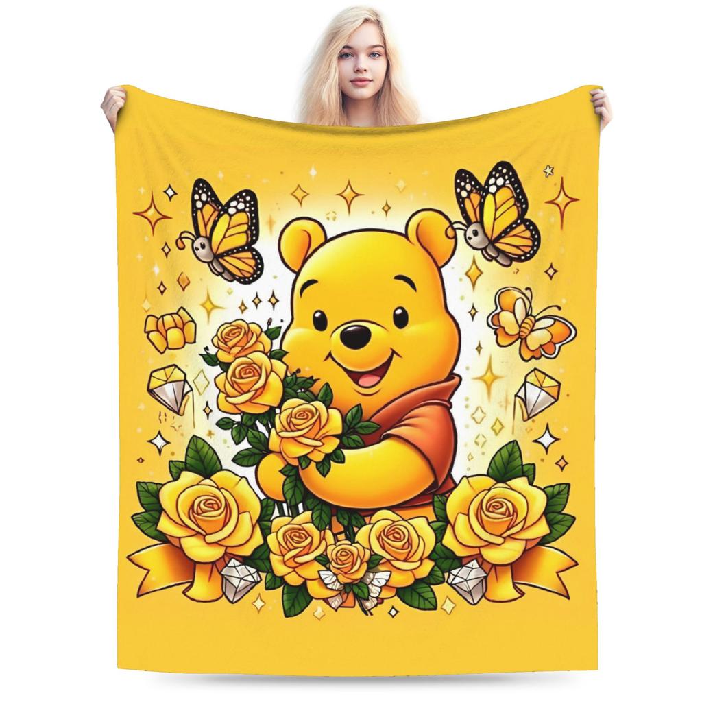 Winnie-the-Pooh Eeyore Blankets Fleece Summer Air Conditioning Cartoon Lightweight Thin Throw Blankets for Home Car Rug Piece