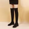 Winterstiefel für Damen 2025: Overknee-Stiefel mit Blockabsatz, Stretchmaterial, Kunstfellfutter, Wärmeisolierung und figurschmeichelnder Passform