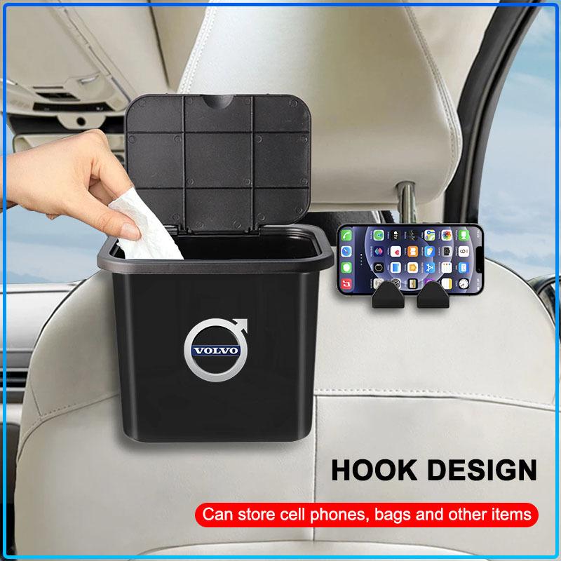 Car Seat Back Hanging Trash Can Storage Case Rear Row Organizer For Volvo 240 C70 S40 S50 S60 S70 S80 S90 V40 V50 V60 V90 XC40 XC60 XC90 Vnl Truck