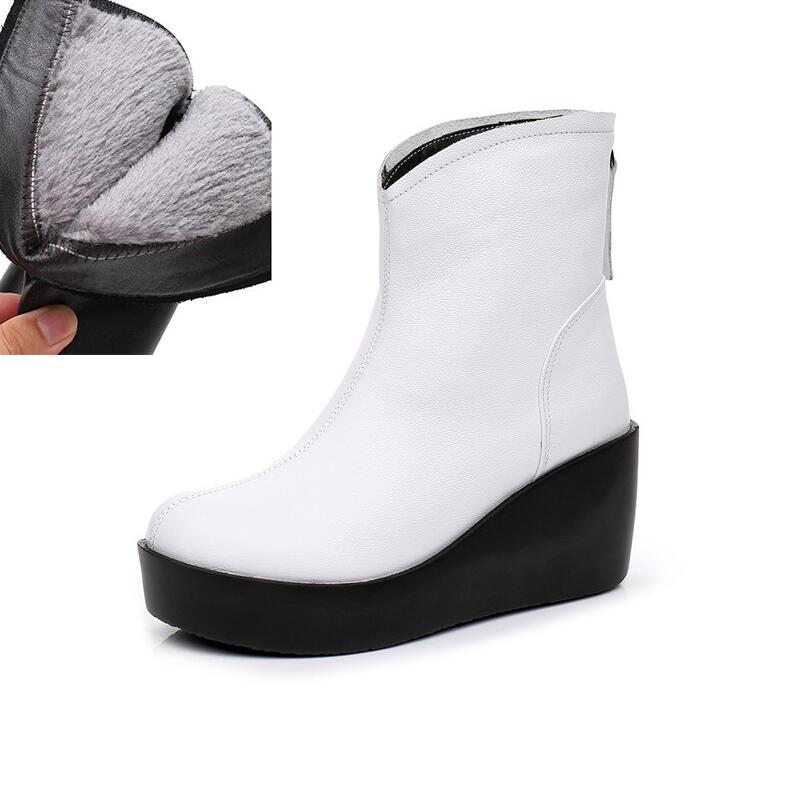 Мода GKTINOO 2025 Новые Осенне-Зимние Женские Туфли Женские Ботильоны на Танкетке из Натуральной Кожи Зимние Сапоги на Платформе с Увеличением Высоты Короткие Женские Ботинки Платформа 4 9090₽