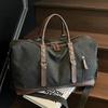 Retro Canvas Duffel Bag with Buckle Straps Large Capacity Travel Weekend Carry On Bag