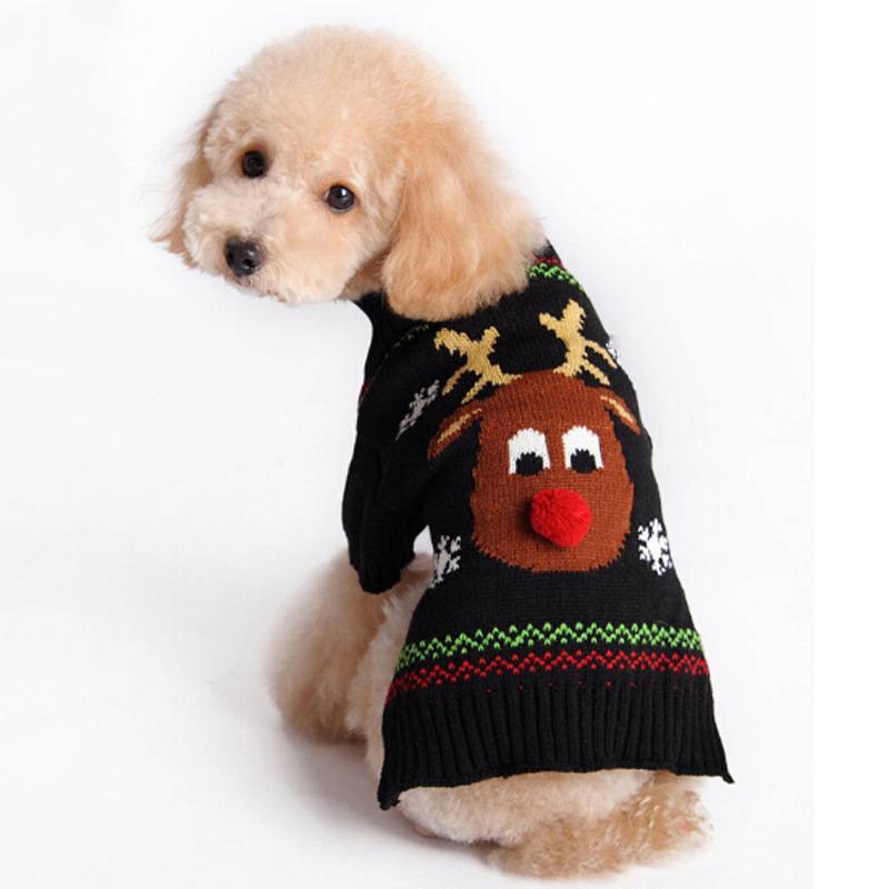Christmas Santa Pet Sweater Knitted Wool For Small Dogs And Cats