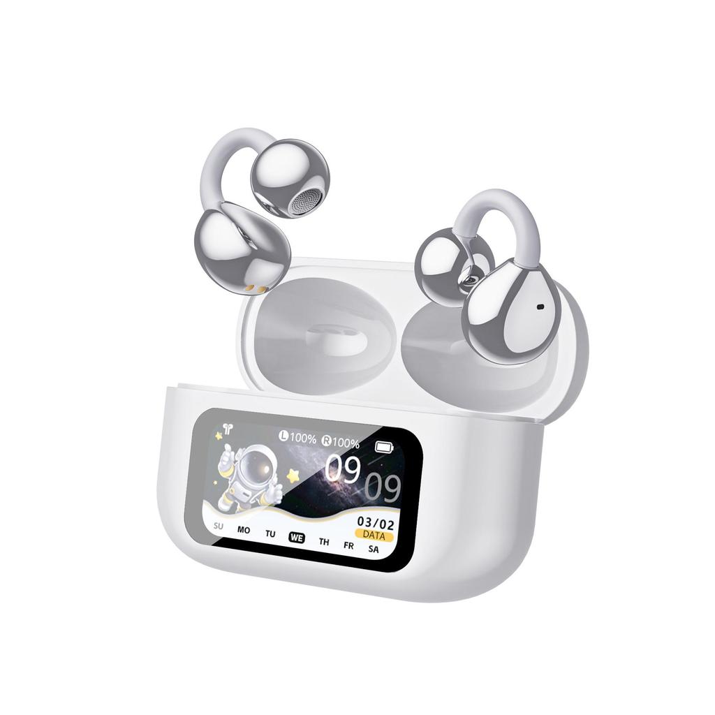 XG42 Bluetooth Earphones: Smart Screen Clip-on, Dual-Ear, AI Translation, Cross-Border Model with Digital Display.