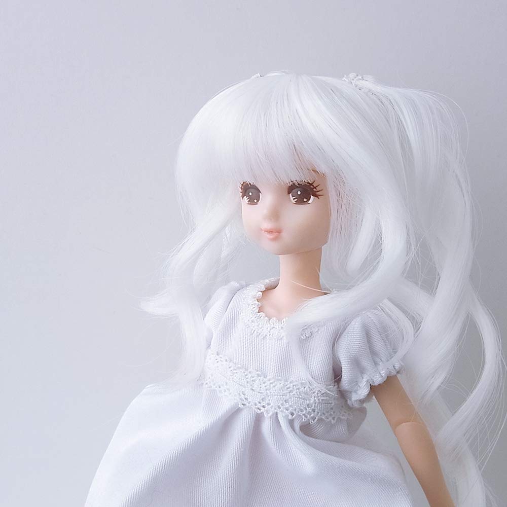 Ninian and Kino Small Doll Wig Doll Heat Resistant Wig Head Circumference Inch Curly Twin Tail 1/6 4.5 (Snow White)