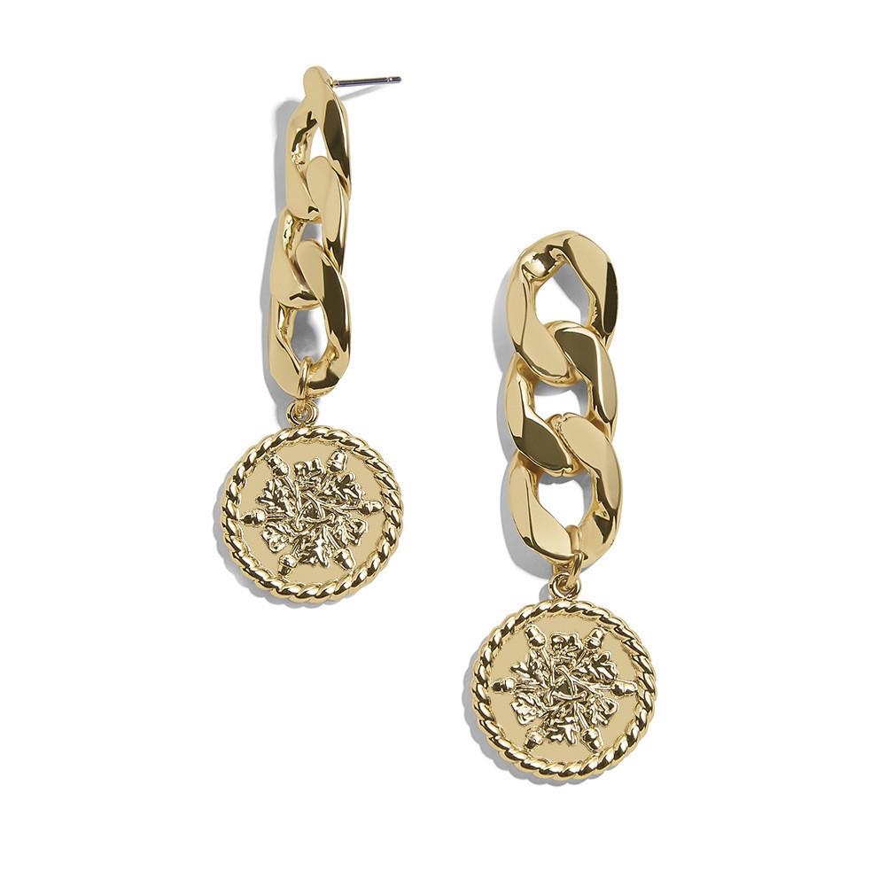 Elegant Gold Plated Alloy Hoop Earrings Modern Chain Braided Design For Women