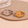 E.B.belle Aspect Nordstern Siegelring Silberfarbe Wasserdicht 316L Edelstahl Schmuck 18K Vergoldete Accessoires
