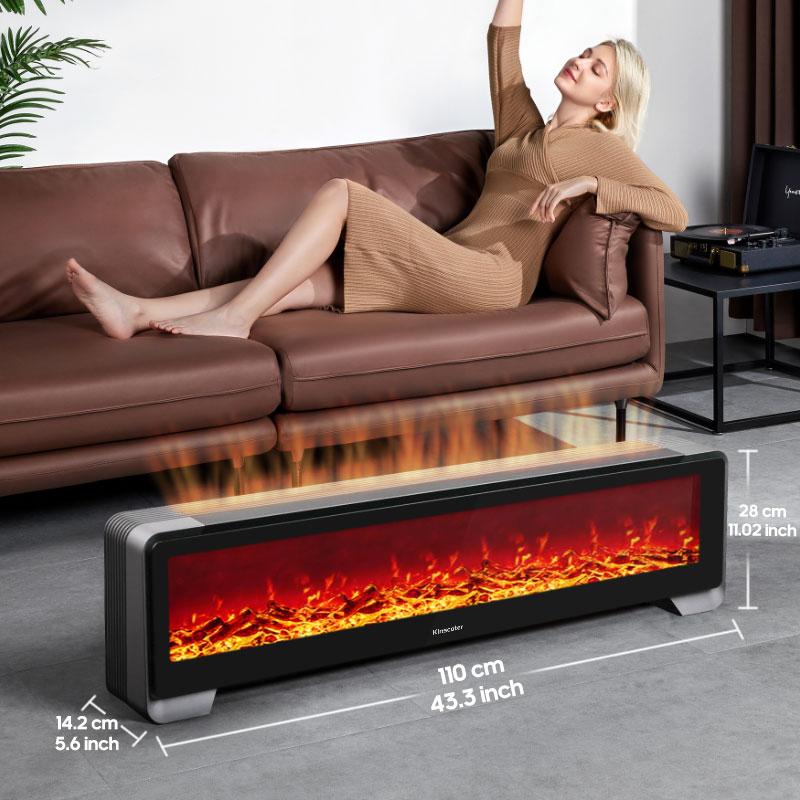 

KINSCOTER KR 2000W Плинтусный нагревательный элемент Камин Светильник Обогреватель Воздуха Энергосберегающий Безопасный Обогреватель Алюминиевый Отопление