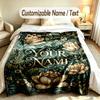 Floral Theme Custom Blanket Personalized Name & Text Customized Soft Warm Throw Blanket Home Decor