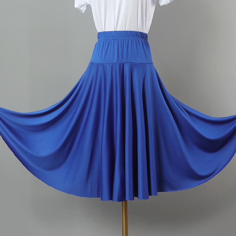 2025 Nová jednobarevná sukně na square dance a sálový tanec s velkým rozsahem