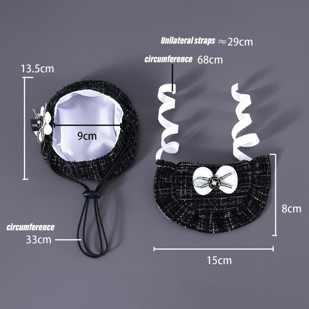 Knitted Woolen Flower Bud Hat Bow Lace Bib Pet Cat Dog Accessory Set Dog Pet Accessories Dog Accessories
