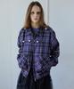 Heretic Button Check Blouson Jacket / Purple