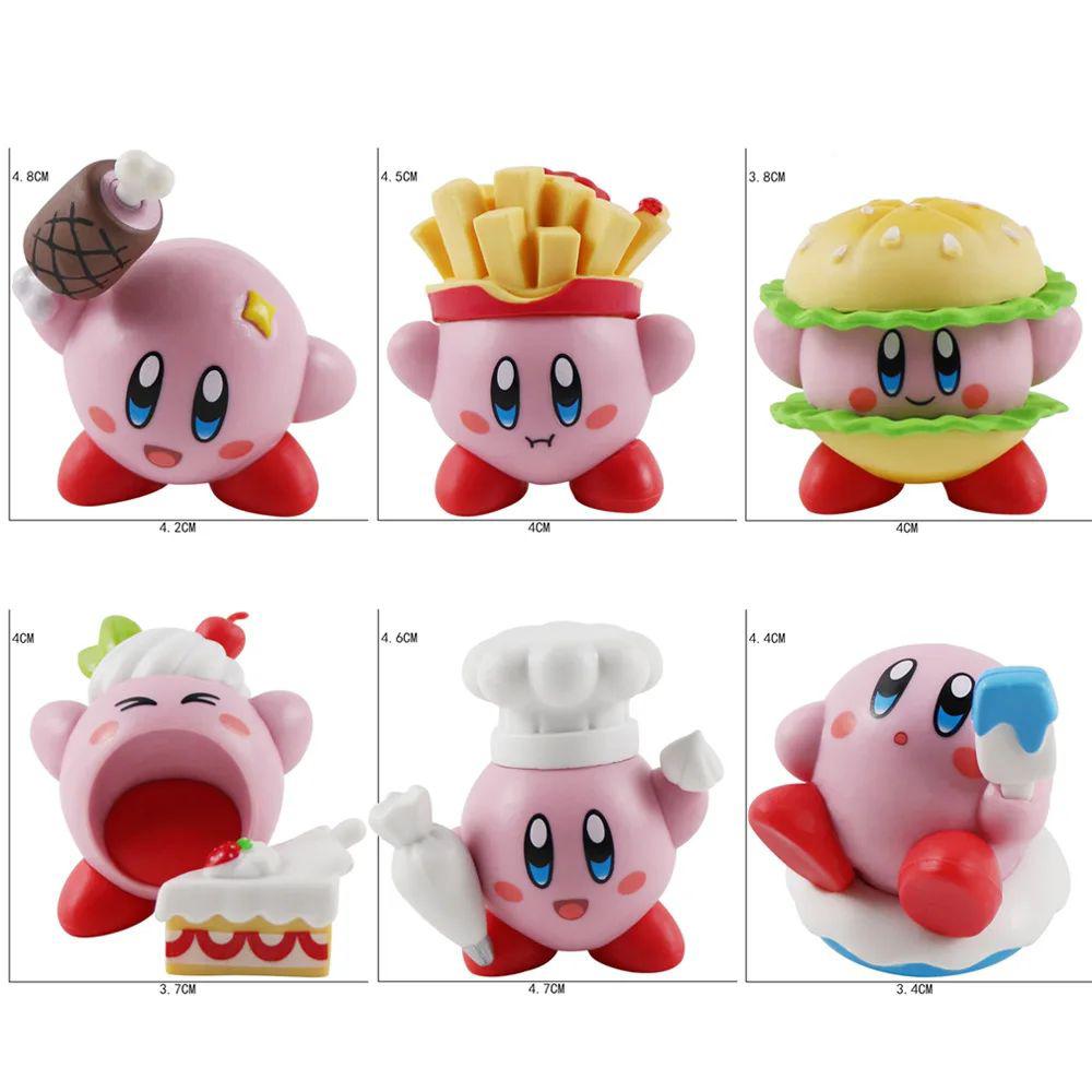 New 8Pcsset Games Star Kirby Anime Figure Cute Cartoon Pink Kirby Mini Figure Decorative Collection Toy For Children'S Gifts