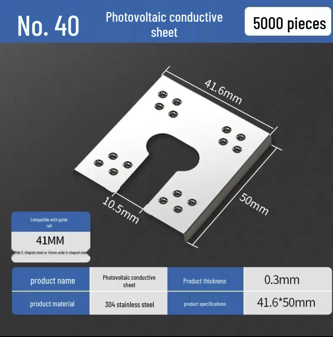 

304 Stainless Steel Grounding Spike: Photovoltaic Lightning Protection Conductive Piercing Gasket