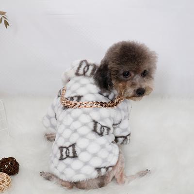 Ropa para mascotas de marca de moda al por mayor, abrigo grueso de otoño e invierno, Teddy Schnauzer