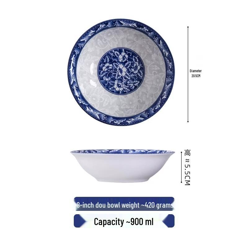 Ретро керамическая суповая и лапшевая миска ZISIZ