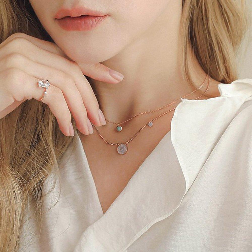 J.Lauren Opal Rose Gold Cubic Zirconia Pendant Necklace N01031