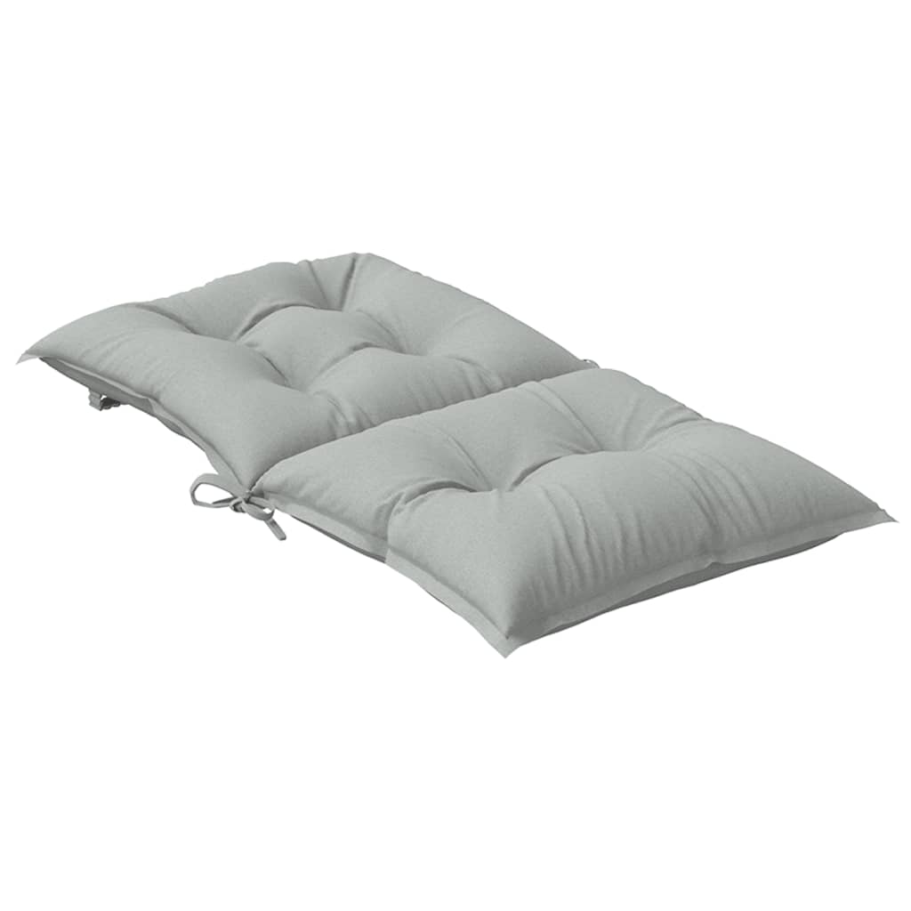 Low Back Chair Cushions 2 Pcs Light Grey Melange 100 X 50 X 7 Cm Fabric