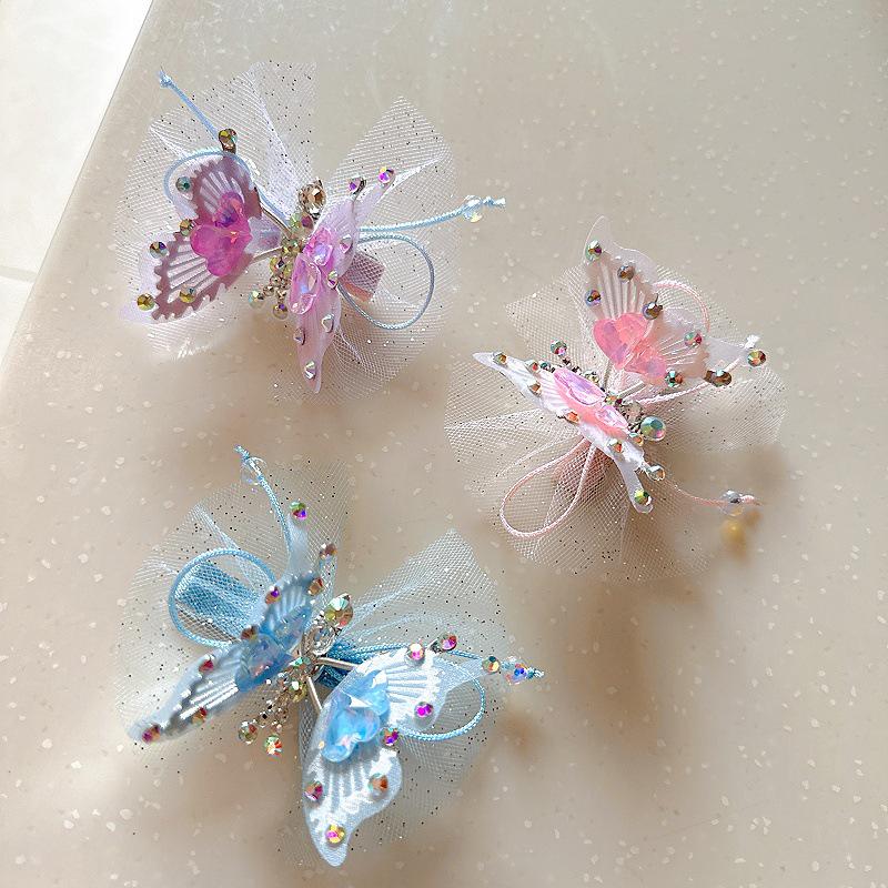 Colorful Crystal Butterfly Hair Clips for Girls – Lively Winged Pair