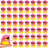 48Pcs Rubber Duck Cowboy Mini Yellow Duckies Ducks Toys With Cowboy Hat Sunglasses For Summer Birthday Gift Party Favor