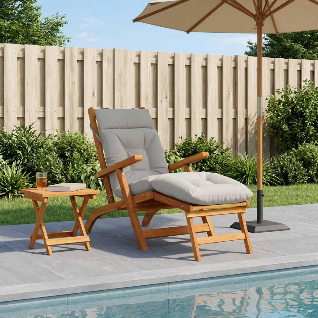 Sun Lounger Cushion VIANEN 100percent  Polyester White 200 x 50 x 8 cm