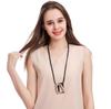 Accessories Necklace Fashion Fashion Geometric Two-Color Long Women'S Metal Sweater Chain