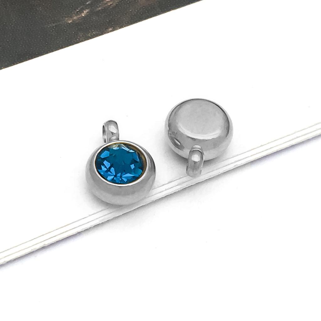 DIY alloy jewelry accessories inlaid with colored diamonds, twelve-star birthstone, birthstone, zodiac stone necklace, bracelet, small pendant.